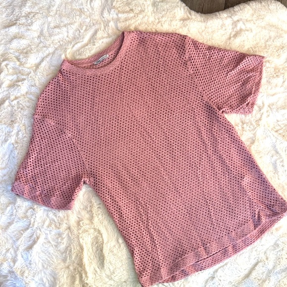 Zara Pink Short Sleeve Knit Top - Picture 1 of 4